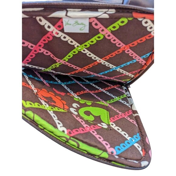 VERA BRADLEY Tablet E Reader Case Lola Pattern Brown Multi Zippered Quilted - Picture 3 of 6